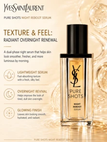 Tinh chất dưỡng da ban đêm YSL Pure Shots Night Reboot Serum, 30ml (dung tích lớn) / 7ml (dung tích du lịch) / 10 chai mini 1ml, kết cấu dầu-nước kép, thấm nhanh, ổn định và tái tạo da, làm sáng và tăng cường độ rạng rỡ, dưỡng ẩm sâu, phục hồi hàng rào bảo vệ da, cải thiện tình trạng da xỉn màu, kết cấu nhẹ không nhờn rít, phù hợp với mọi loại da, đặc biệt là da xỉn màu, nhạy cảm và hỗn hợp. Sử dụng ban đêm và hàng ngày, quà tặng ngày lễ Giáng sinh, Valentine. - Tinh chất dưỡng da ban đêm YSL Saint Laurent Night Queen - Xem 9