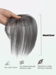 Women's Hair Topper - Long Straight Dark Brown Natural Hairstyle Hair Piece For Balding And Thinning Hair - Multicolor - View 4
