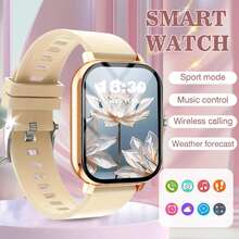 Smartwatch unisex con pantalla táctil completa de 4,65 cm (1,83 pulgadas) con las siguientes características: respuesta de llamadas, alertas de mensajes, control de música, cámara remota, podómetro, seguimiento de calorías, múltiples modos deportivos, alarma, notificaciones de llamadas y mensajes entrantes, compatible con Android e iOS - Multicolor - Ver 12