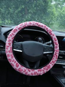 3PCS Leopard Print Fuzzy Car Steering Wheel Cover Set With 2 Seat Belt Shoulder Pads, Universal 15 Inch Winter Warm Ultra-Soft Plush Steering Wheel Protector, Non-Slip Easy Install Fashion Cute Car Interior Decor Accessories For Women Girls, 7 Colors Optional - Leopard - View 10