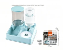 HOMYGO 2-In-1 Pet Water And Food Dispenser, 1.5L + 1L Automatic Feeder And Waterer For Cats And Small Dogs, Spill-Proof Design And Easy To Clean - 1.5L+1L - 查看 4