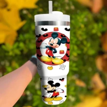 Disney Minnie & Mickey Mouse 40 Oz Tumbler With Handle And Straw, Stainless Steel Vacuum Insulated Travel Mug, Cute Reusable Water Bottle Cup For Hot & Cold Drinks, Magic Theme Park Gift - Ác mộng - Xem 8