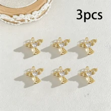 3/5/10件組銅石系列吊墜飾品，包含愛心、星星及其他圖案，適用於DIY珠寶製作、項鍊、手鍊、耳環、包包鍊條、鑰匙圈、拉鍊裝飾，女性理想禮物與節日贈禮 - 彩色 - 查看 12
