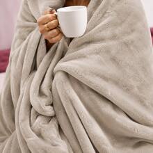 Microfiber Blanket Double And Queen Size Anti-Allergic Soft Extra Soft Flannel - 米色 - 查看 2