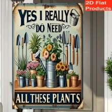 1pc 2D Flat Vintage Iron - I Need These Plants - Gardening Humor Sign, Home And Garden Decor, Retro Wall Plaque, For Indoor And Outdoor, Ideal Holiday Gift - Multicolor - View 4