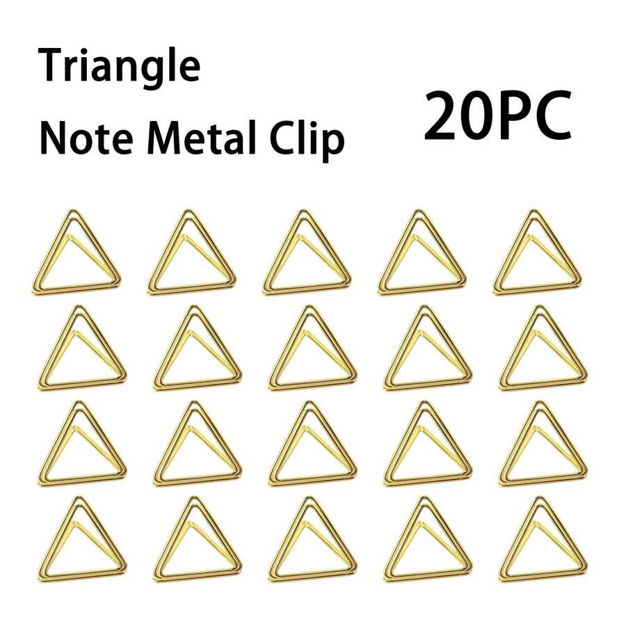 20pcs Gold Triangle Metal Name Card Clips - Golden Triangle - View 1
