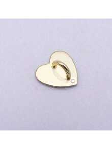 2pcs DIY Cell Phone Strap Heart Shaped Ring Buckle - Gold - View 3