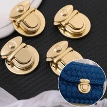2Pcs Metal Folding Lock Clasp, Suitable For Handbags, Wallets And Other Bags Closure, With Lock Clasp, Snap Button And Other Accessories, Suitable For Wallets And Other Small Metal Buckles - Multiple Styles - View 7