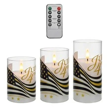 1/2/3pcs Flameless Candle Lights With Remote Control/Timer, Battery Operated, Warm Light Candle Lamps, Suitable For Table Centerpiece Decoration, Perfect For US Independence Day And Holiday Atmosphere Decor - Transparent - View 13