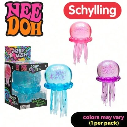  Schylling Jelly Squeeze Glowing Jellyfish Sensory Toy - Requires Super Squeezing, Stress Relief Toy Suitable For Children And Adults, Ideal For Easter And Birthday Gifts