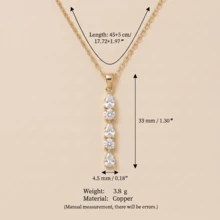 1 Peça Novo Colar de Zircônia Cintilante, Estilo Requintado de Alta Qualidade, Artesanato de Gotejamento de Óleo, Banhado a Ouro 14K, Joia de Material de Cobre, Adequado para Esposas e Mães Usarem, Criando um Visual de Luxo Diário. Combina Facilmente com Looks Diários de Meninas, Festas de Férias na Praia, Festivais de Música, Viagens e Ocasiões de Turismo. Joia Charmosa para Mulheres. Pulseiras e Colares Femininos. Pequenos Acessórios. - Multicolorido - Visão 8