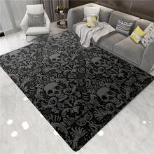 1pc Dark Skull Pattern Area Rug, Living Room Carpet, Washable Carpet, Home Decor, Large Size Round Carpet For Living Room - Multicolor - View 3