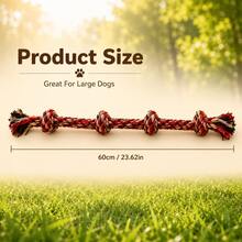1 chiếc đồ chơi kéo dây cho chó dài 60cm, đồ chơi nhai bền chắc dành cho chó lớn, đồ chơi kéo và huấn luyện tương tác ngoài trời. - Màu đỏ ngụy trang, bốn nút thắt - Xem 11