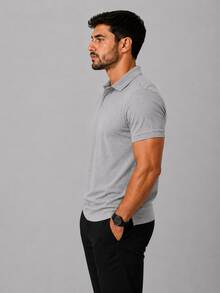 Camisa Polo Caminhão Caminhoneiro Masculino Gola Polo - Cinza Claro - Visão 3