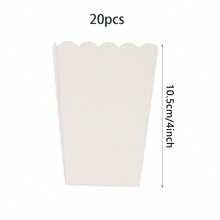10 piezas/20 piezas/50 piezas Cajas de palomitas de maíz blancas, Contenedores de palomitas de maíz blancos, Bolsas de palomitas de maíz blancas, Vasos de cartón para palomitas de maíz, Suministros para fiestas, Uso diario, Cumpleaños, Noche de cine, Decoración de carnaval - Blanco - Ver 6