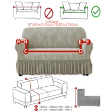 1pc Plush Fabric Anti-Slip Elastic Decorative Sofa Cover, Jacquard Leaf Pattern, Pet Proof, Suitable For 1/2/3/4 Seater Sofa, All Season - Light Grey - View 14