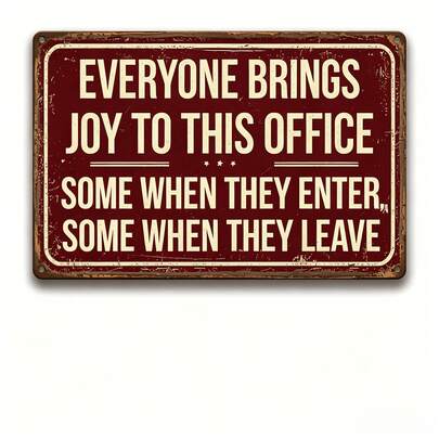 1Pc American Retro Office Humorous Quote Metal Sign, 8*12 Inch Sfee Iron Wall Art For Workplace And Partition | Funny Boss & Colleague Gift, Vintage Office Decor, Aesthetic Bedroom Plaque, Durable Workplace Mural, No Electricity Required