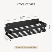 Estantería de baño, perchero de pared sin taladro, caja de almacenamiento de ducha de metal pulido resistente a la oxidación, caja de almacenamiento de champú y acondicionador ahorradora de espacio, otros materiales - Multicolor - Ver 3
