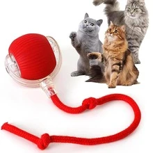 Goosheep 2026 New Pack Cat Ball Kitten Toys For Indoor Interactive Kitty Ball Toy Speedy Tail 360° Automatic Rolling For Dog, Cat(Red Grey) - Yellow - View 6