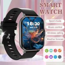 Smartwatch unisex con pantalla táctil completa de 4,65 cm (1,83 pulgadas) con las siguientes características: respuesta de llamadas, alertas de mensajes, control de música, cámara remota, podómetro, seguimiento de calorías, múltiples modos deportivos, alarma, notificaciones de llamadas y mensajes entrantes, compatible con Android e iOS - Multicolor - Ver 13