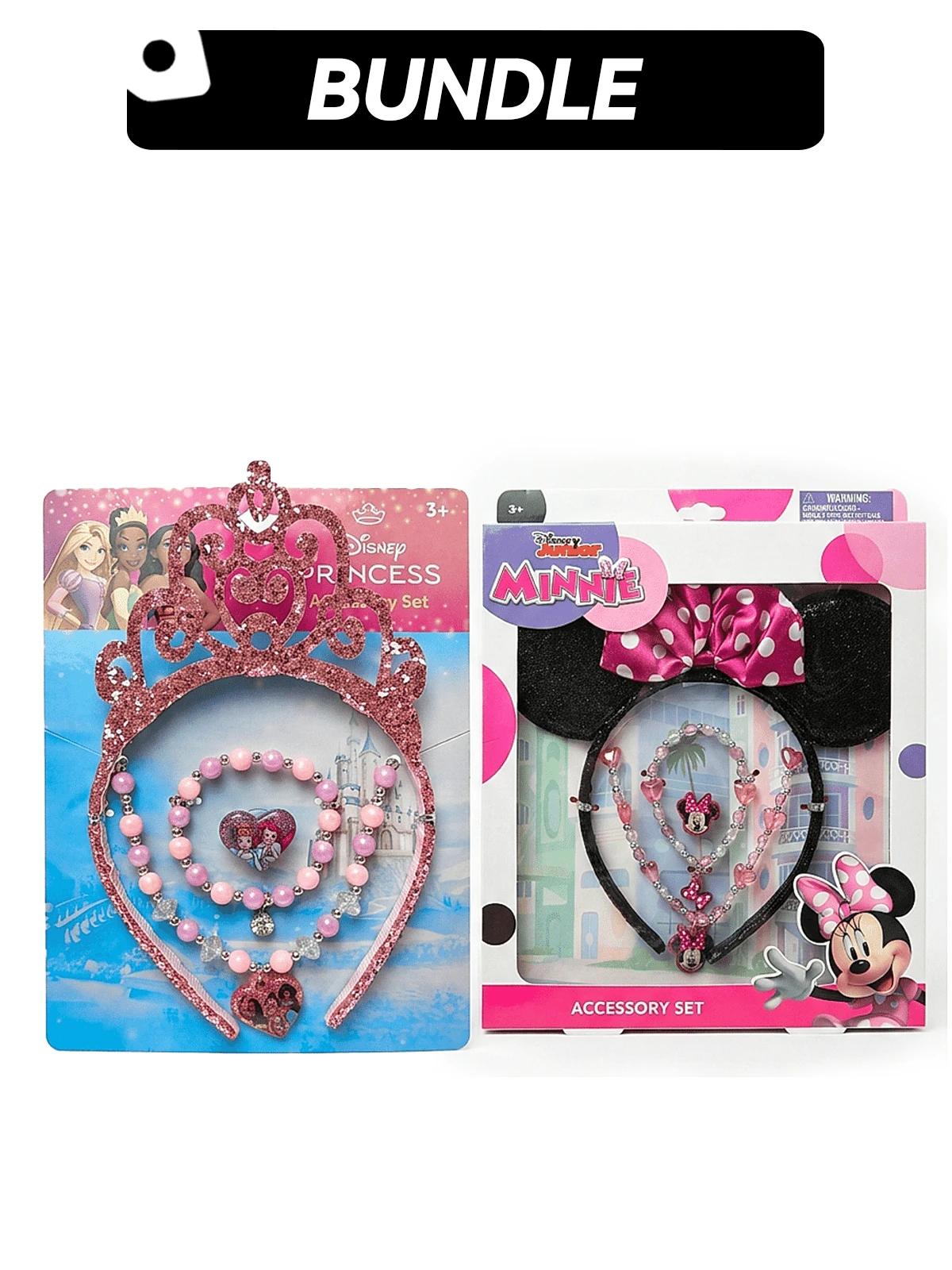 Disney Minnie Mouse Princess Tiara Headband Necklace Bracelet Ring Set & Headband Necklace Bracelet Box Set Bundle Set – Durable Kid- Materials, Easy To Wear, Costume Accessories, Kids Jewelry, Perfect Gift For Kids, Minnie Mouse Fan Gift, Birthday Party & Vacation Favor - Nhiều màu - Xem 1