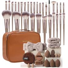 51PCS All-In-One Makeup Tools Set With 30 Brushes, Powder Puffs, Makeup Sponges, Waterproof Cosmetic Bag, Hairband & Accessories For Beginners - Multicolor - View 12