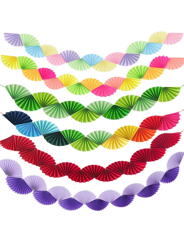 1 Set Party Hanging Decorative Paper Fans, Suitable For Various Themes, Applicable For Birthday Parties, Weddings, Back To School, Hawaiian Theme Parties, Etc., Built-In Hanging Rope, Can Be Directly Hung On Walls, Ceilings, Cabinets, Arches