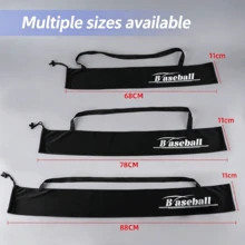 Baseball Bat Storage Bag With Shoulder Strap, Thick Lined Protective Cover, Drawstring Closure, Multi-Size (68/78/88cm) Fit For Baseball & Softball Bats, Black/White Optional - White - View 6