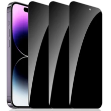 3pcs Privacy Tempered Glass Screen Protector, High Definition Transparent, Anti-Fingerprint, Bubble-Free, Compatible With Phone Cases For IPhone 17, 16, 15, 14, 13, 12, 11 Pro Max, 17e, 16e, XR, XS Max, SE2, SE3, 8, 7, 6 Plus - Black - View 12