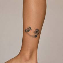 1pc Waterproof & Smudge-Proof Temporary Tattoo Sticker, PVC Realistic Small Cat Tattoo Decal For Daily Use - Grey - View 3