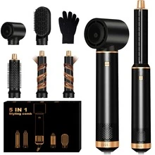 UKLISS 五合一多功能造型工具（热风梳+自动卷发器）| 5个可拆卸替换头+3档温度设置 | 自动卷发，打造沙龙级卷发/波浪/直发/柔顺造型 | 蓬松刘海，提升发根蓬松度，告别毛躁 | 可自定义造型，打造层次感/内卷 | 适合所有发质 - 美規A型插(110-127V) - 查看 3