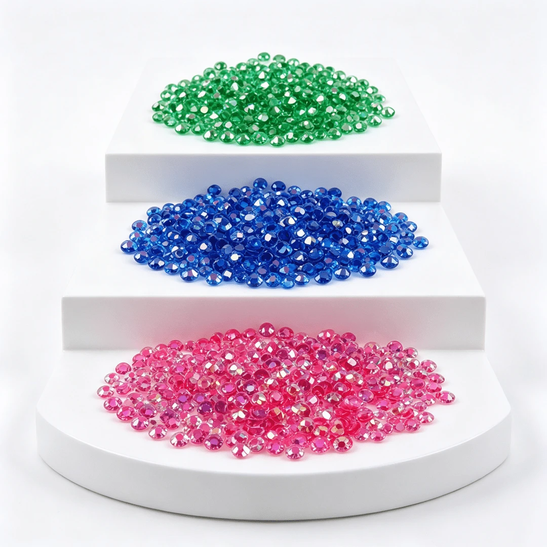 2-6mm Resin Flat-Bottom Rhinestones, Iridescent Transparent, Suitable For Nail Art, Phone Case DIY Crafts