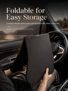1pc Foldable Car Tray, Leather Car Desk, Foldable/Extendable Design, Durable Non-Slip Surface, Practical Car Interior Accessory, Suitable For Work And Travel Car Storage Organizer, Fits Tablets, Laptops, Water Cups, Compatible With All Car Models And SUVs - Multicolor - View 12