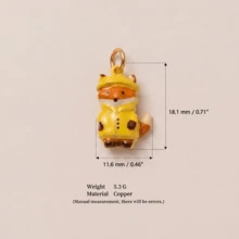 1件新款彩繪小動物吊墜，精緻卡通可愛風，琺瑯滴釉工藝，14K鍍金，銅材質，專為日常小派對和家庭聚會設計的可愛飾品，日常迷人珠寶，小飾品，珠寶製作吊墜，高端珠寶 - 彩色 - 查看 8