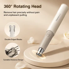 TOUCHBeauty 3-In-1 Electric Trimming Set/Face, Eyebrow, Nose, Ear, Body Hair Trimming, All-In-One Women's And Men's Dual Blade Battery-Powered Shaver - Light Grey - View 6