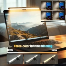 1pc Computer USB Screen Hanging Light, USB Dimming Reading LED Desk Lamp, Three Color Infinite Dimming, 45 ° Adjustment Angle, Clip On Installation, Soft Light Does Not Harm The Eyes, Computer Screen Light, Night Light, Reading Light, Suitable For Gaming Rooms, Study Rooms, Offices, Bedrooms - USB - View 7