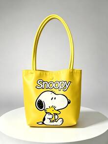 1 chiếc túi tote màu vàng dễ thương họa tiết Snoopy phi công, túi xách thời trang hàng ngày, đi học, du lịch, quà tặng lý tưởng cho thiếu nữ. - Nhiều màu - Xem 9