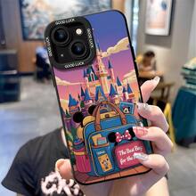 Disney Castle & Minnie Mouse Travel Bag Phone Case, Decorated With Park Bag, Polka Dot Bow & "The Best Bag For The Parks" Letter Patterns, Shockproof Protective Cover Compatible With IPhone 17/16/15/14/13/12/11 Pro, Perfect Gift For Family, Friends, Birthdays, Holidays, Boyfriends, Girlfriends & Valentine's Day - trắng - Xem 5