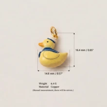 1件新款彩繪小動物吊墜，精緻卡通可愛風，琺瑯滴釉工藝，14K鍍金，銅材質，專為日常小派對和家庭聚會設計的可愛飾品，日常迷人珠寶，小飾品，珠寶製作吊墜，高端珠寶 - 彩色 - 查看 13