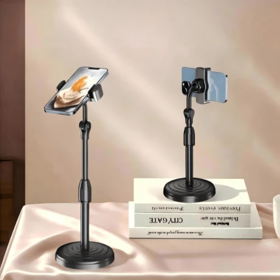 1 suport de telefon trepied reglabil rotativ, impermeabil, din ABS, pentru birou, suport pentru telefon pentru vizionare video, streaming live, suport hands-free, cadou
