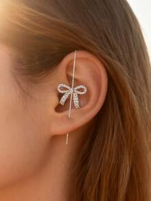 1pc Women's Casual Fashionable Leaf Design Long Ear Cuff Earring, Suitable For Beach, Holiday, Party, Occasions - Leaf - View 13