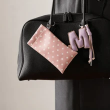 1pc Cute Polka Dot Portable PU Leather Glasses Case, With Snap Button Design, Built-In Glasses Cleaning Cloth And Hanging Ring, Perfect For Carrying Glasses - Multicolor - View 2