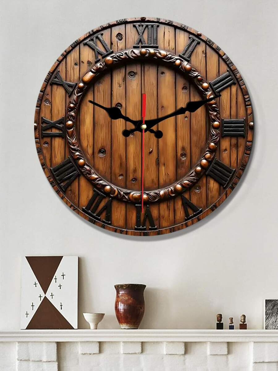 One Beach-Themed Silent Wall Clock Featuring A Seaside Design, Ideal For Summer Or Coastal Decoration - 彩色 - 查看 1