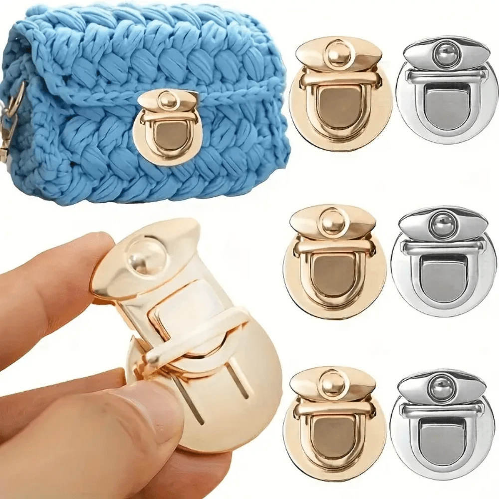 2Pcs Metal Folding Lock Clasp, Suitable For Handbags, Wallets And Other Bags Closure, With Lock Clasp, Snap Button And Other Accessories, Suitable For Wallets And Other Small Metal Buckles
