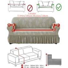 1pc Plush Fabric Anti-Slip Elastic Decorative Sofa Cover, Jacquard Leaf Pattern, Pet Proof, Suitable For 1/2/3/4 Seater Sofa, All Season - Light Grey - View 16