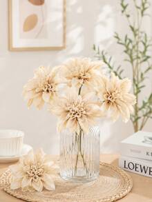 MEHELANY 20 bông hoa cúc Gerbera nhân tạo màu sâm panh có cuống, hoa giả bằng lụa trang trí nhà cửa, phòng ngủ, bàn ăn, sân vườn, tiệc tùng, quà tặng, hoa cài áo cô dâu, ngày Valentine, ngày của Mẹ, vòng hoa cưới tự làm, sân trước, bó hoa cưới - Rượu sâm banh - Xem 3