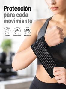 1 par de muñequeras deportivas, muñequeras para el síndrome del túnel carpiano, muñequeras elásticas de polímero transpirable de compresión, muñequeras deportivas elásticas transpirables unisex. - pulsera - Ver 1