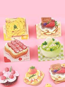 Bread And Toast Shaped Sticky Notes, High Cost-Performance Suitable For Students, Adhesive, Personalized Creative Reusable - Multicolor - View 3