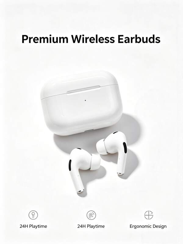 Şık Kablosuz Kulaklıklar, Bluetooth 5.3 Derin Bas Özellikli Kulak İçi Kulaklıklar, Ekstra Uzun Pil Ömrü, Su Geçirmez Tasarım, Bilgisayarlar, Tabletler, Telefonlar, Spor ve Fitness İçin Uygun, Noel/Hediye/Yeni Yıl