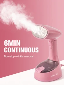 SOKANY Foldable Handheld Garment Steamer, Powerful Portable Clothing Steam Iron, 30s Rapid Heating, 120ml Leak-Proof Water Tank, Mini Travel Steam Iron, Suitable For Home And Travel, One-Button Continuous Steam Output - Pink - View 10